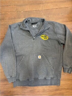 Carhartt Loose Fit Quarter Zip Front Pocket Pullover Sweater Men argeetransport